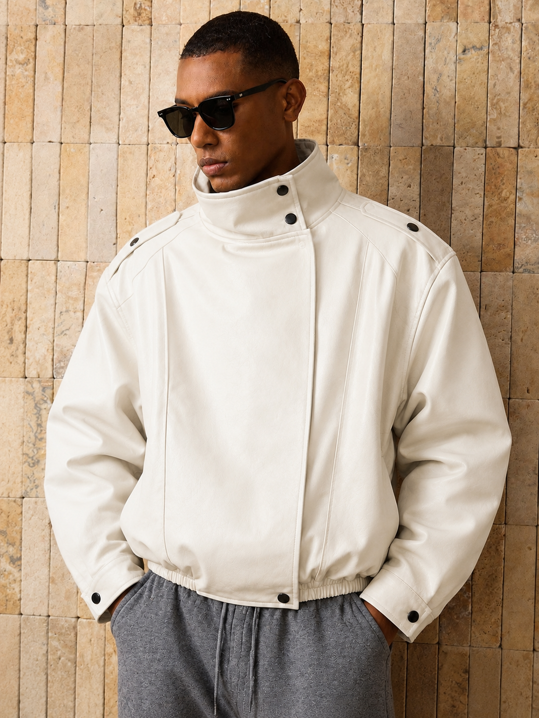 Chaqueta Durga Perla para Hombre | Cuero Vegano Premium