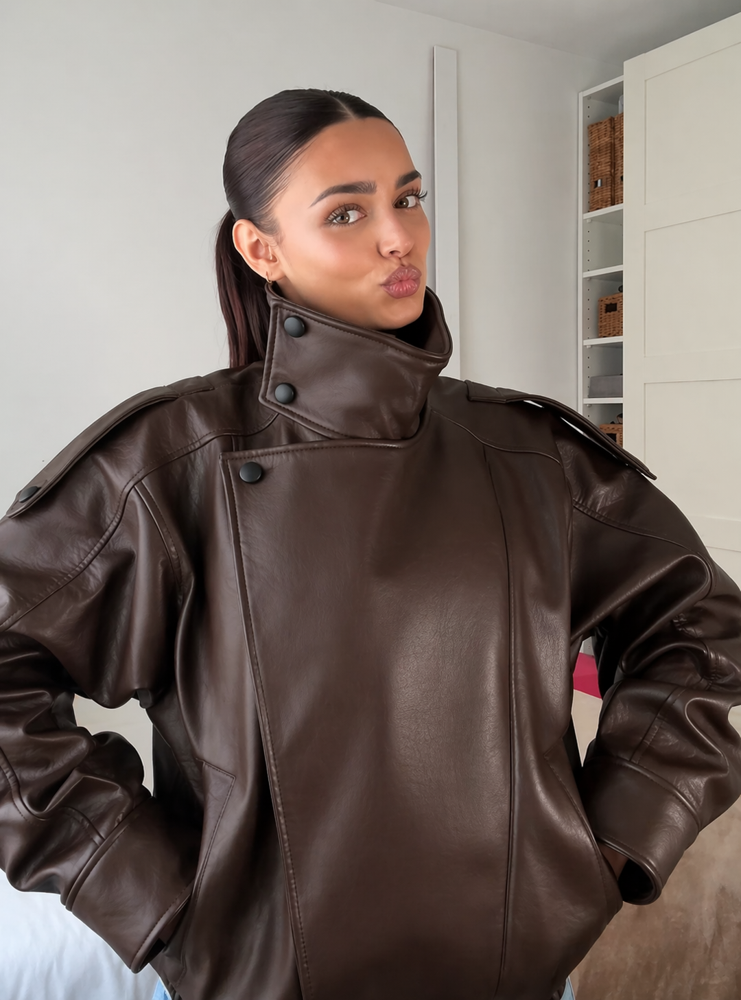 Chaqueta Durga Negra para Café 🤎💯