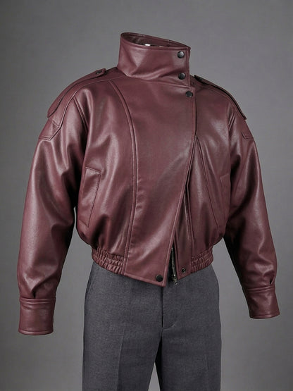 Chaqueta Durga Borgoña para Hombre | Cuero Vegano Premium